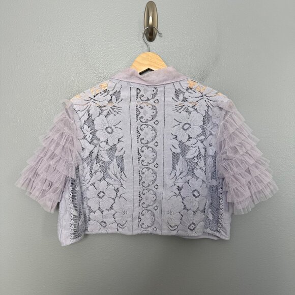FREE PEOPLE madonna crop lace/tulle top size M - Picture 7 of 7